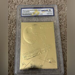 1995 SCORE BOARD 23 KT GOLD WCG 10 STAR WARS GEM-MT MILLENNIUM FALCON